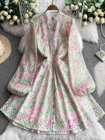Aria Floral Mesh Midi Dress