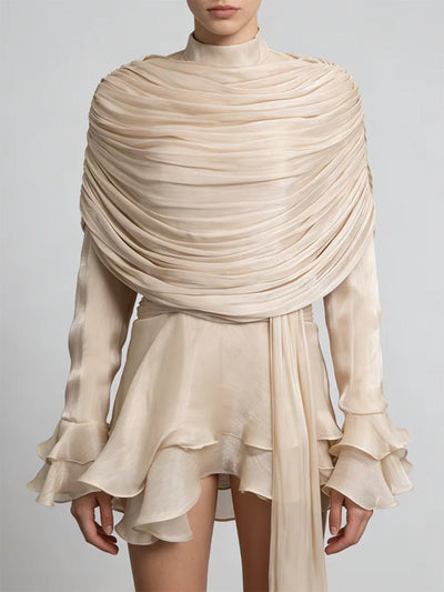 Arielle Draped Ruffle Mini Dress