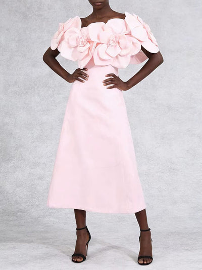 Arielle Rosette Off Shoulder Gown
