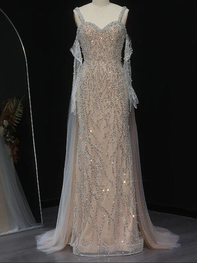 Aurelia Beaded Mermaid Evening Gown