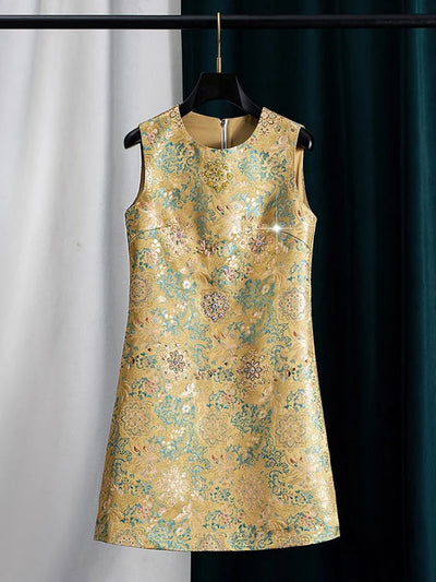 Aurelia Jewel Brocade Mini Dress