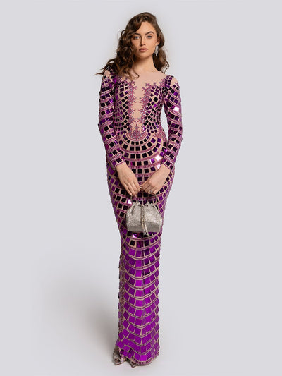 Ava Mirror Sequined Maxi Dress