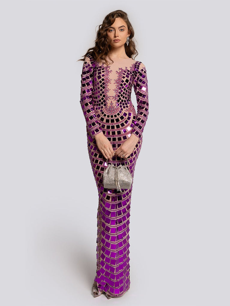 Ava Mirror Sequined Maxi Dress - Glory Connection