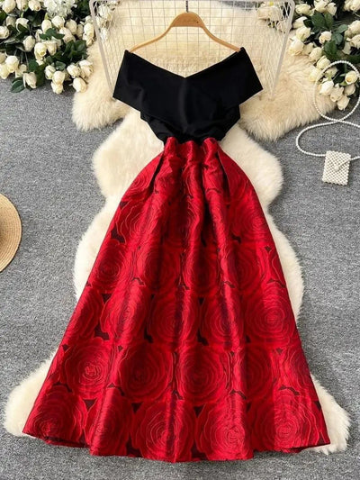 Avery Retro Floral Midi Dress