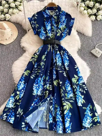 Ayla Shirt Belt Midi Dress