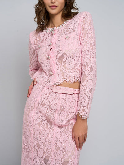 Ayleen Lace Blouse & Midi Skirt Set