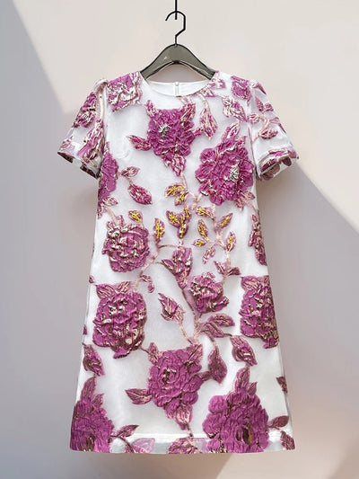 Beatrice Beaded Floral Mini Dress