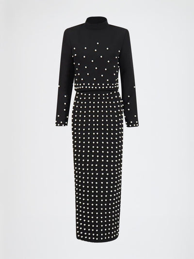 Beau Long Sleeve Pearl Top & Skirt Set