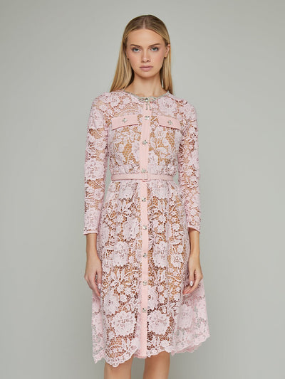 Belinda Rhinestone Embellished Lace Midi Dress