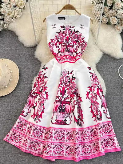 Bianca Baroque Halter Midi Dress