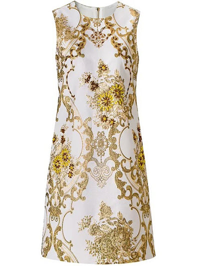 Bianca Brocade Floral Mini Dress