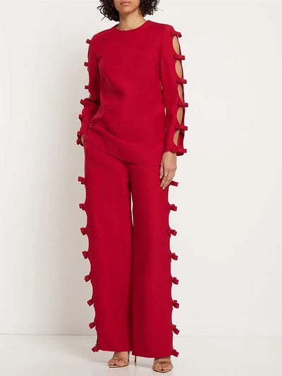 Callie Bow Cutout Top & Pant Set