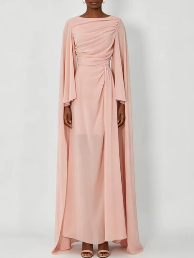 Camilla Draped Long Sleeve Gown