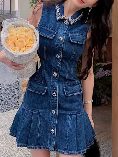 Camille Denim Flare Mini Dress