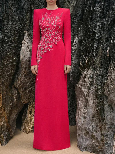 Camille Embellished Long Sleeve Gown