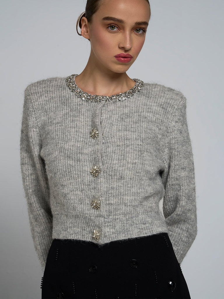 Carla Embellished Collar Cardigan - Glory Connection
