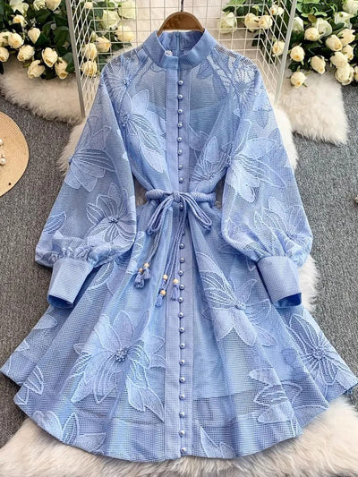 Caroline Floral Mesh Mini Dress