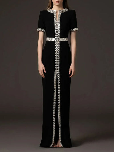 Celeste Beaded Trim Maxi Dress