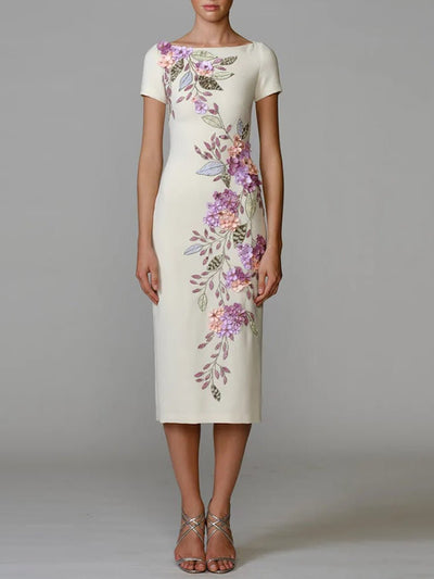Celeste Embellished Floral Midi Dress