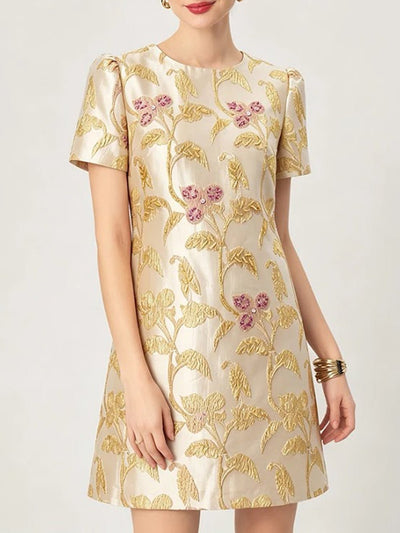 Celeste Floral Jacquard Mini Dress