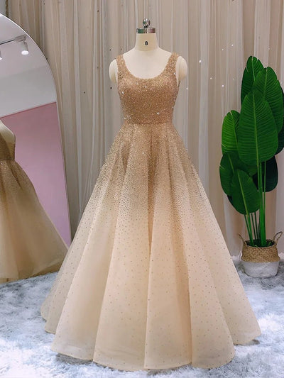 Celina Crystal Ball Gown Maxi Dress