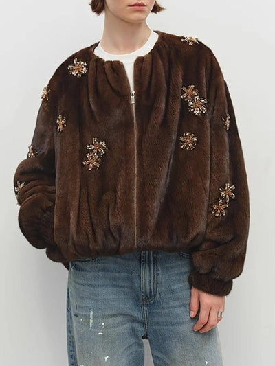 Chelsea Embellished Faux Fur Jacket