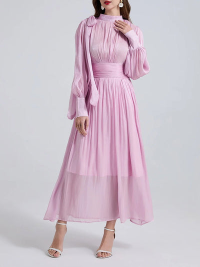 Chloe Lantern Sleeve Long Maxi Dress