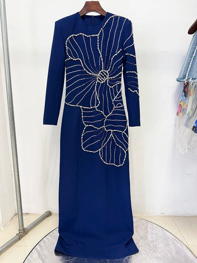 Clara Embellished Long-Sleeve Gown