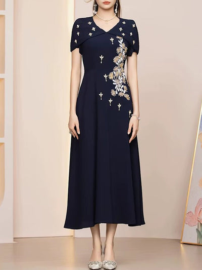 Clara Embroidered Midi Dress