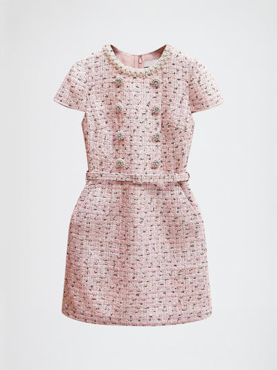 Clara Pearl Belted Mini Dress