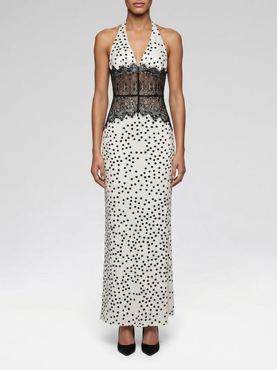 Colette Polka Dot Halter Maxi Dress