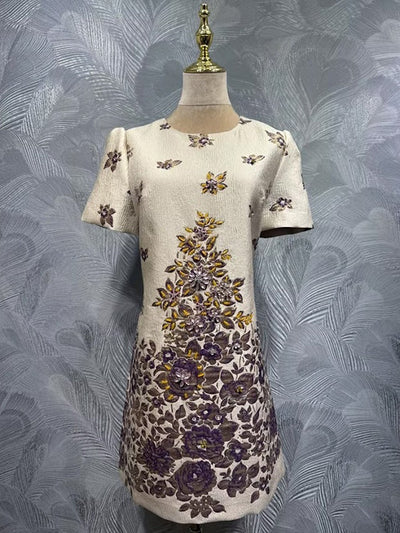 Corinne Embroidered Floral Mini Dress
