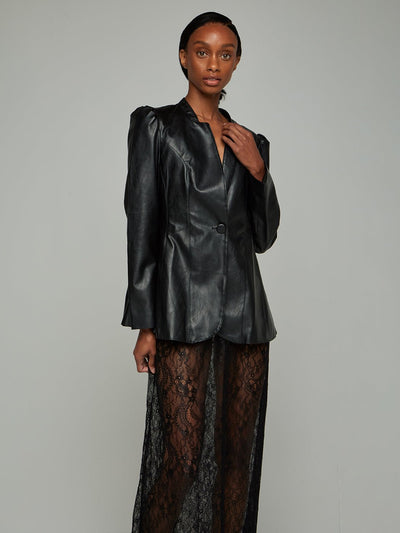 Cressida Peplum Pu Blazer