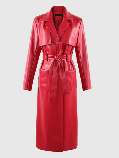 Dallee Pu Leather Trench Coat