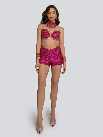 Daniella Beaded Illusion Playsuit