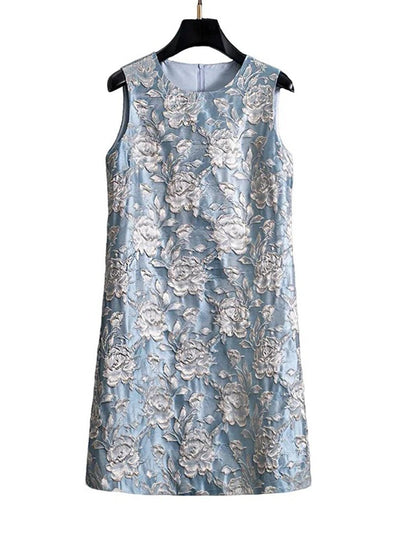 Daphne Floral Jacquard Mini Dress