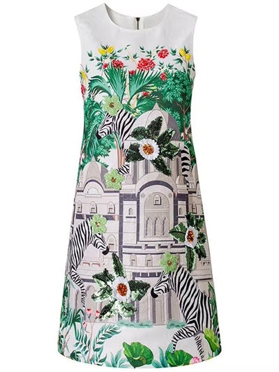 Daphne Garden Print Mini Dress