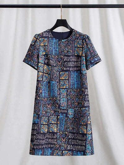 Daphne Mosaic Print Mini Dress