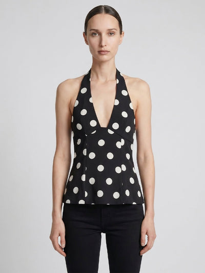 Daphne Polka Dot Halter Blouse
