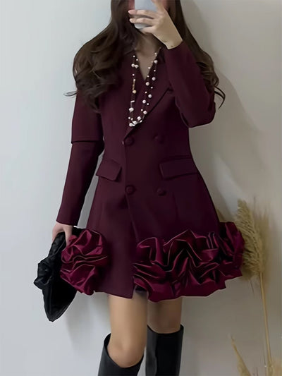 Daphne Ruffle Hem Blazer Dress