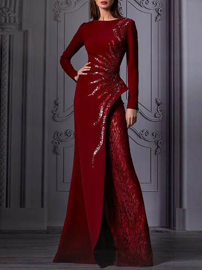 Delaney Sequin Applique Maxi Dress