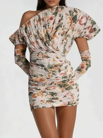 Delphine One Shoulder Ruched Dress
