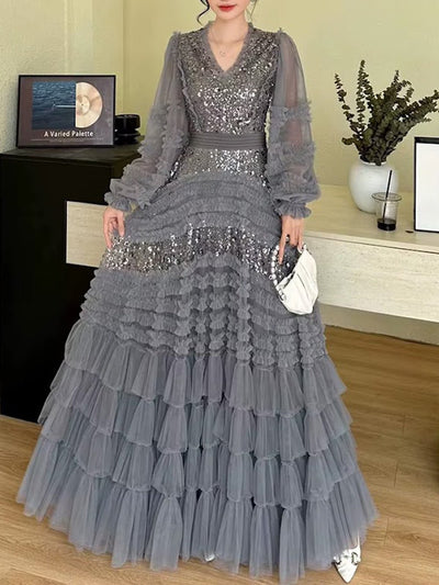 Delphine Tiered Tulle Gown