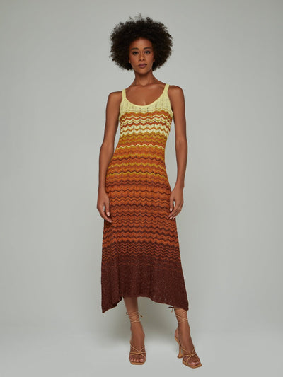 Effie Wave Knit Strapped Midi Dress