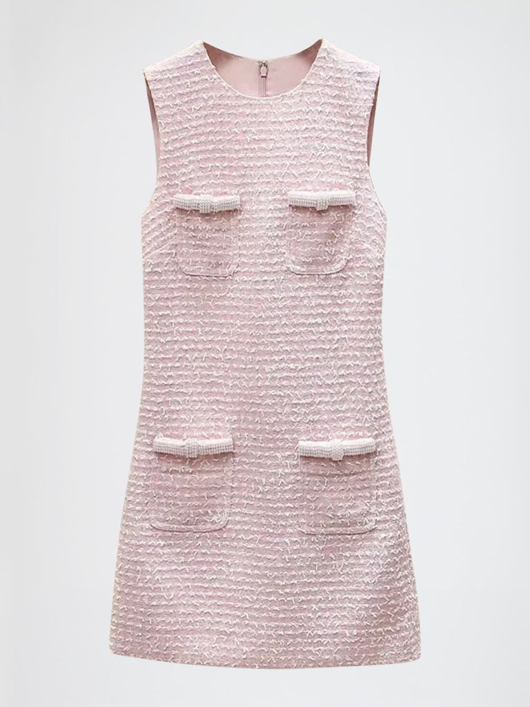 Eleanor Knitted Pearl Mini Dress - Glory Connection