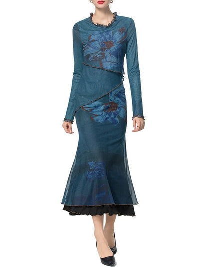 Elena Floral Jacquard Maxi Dress