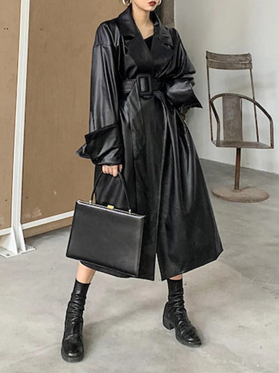 Elena Oversized Faux Leather Trench
