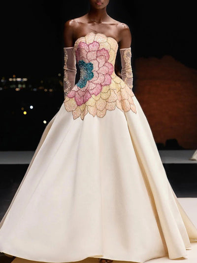 Elena Sequin Satin Ball Gown