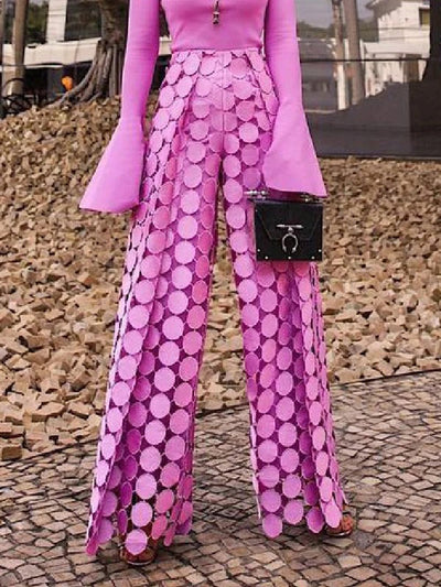 Eliana Wide Leg Hollow Polka Dot Pant