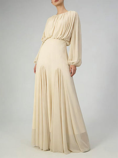 Elise Draped Sleeve Gown Dress
